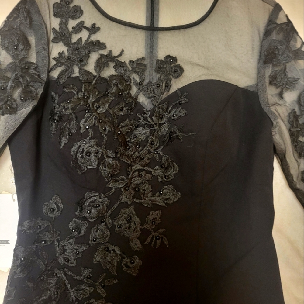 Embellished Black Formal Dress